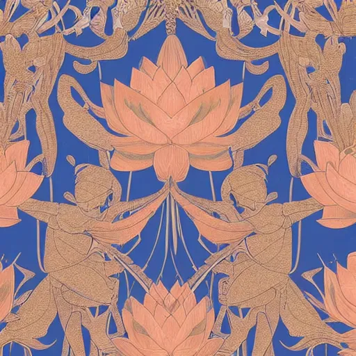 Image similar to Gilded lotus princess, ivy, oriental wallpaper, 🌌james jean