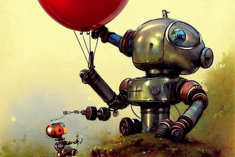 Image similar to adventurer ( ( ( ( ( 1 9 5 0 s retro future robot android mouse rv balloon robot. muted colors. ) ) ) ) ) by jean baptiste monge!!!!!!!!!!!!!!!!!!!!!!!!! chrome red