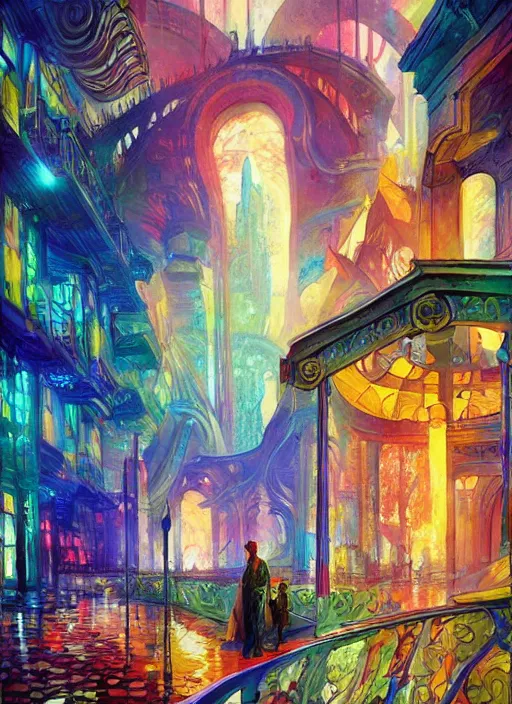 Image similar to ethereal city lost in time, art station, fauvism, art nouveau, felix kelly, johan grenier, hd, digital painting