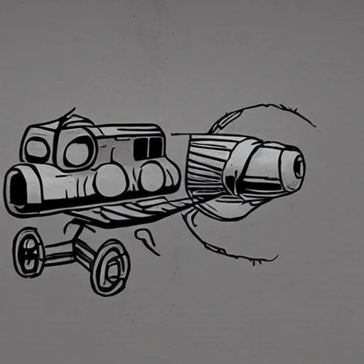 Prompt: 1920's cartoon spaceship