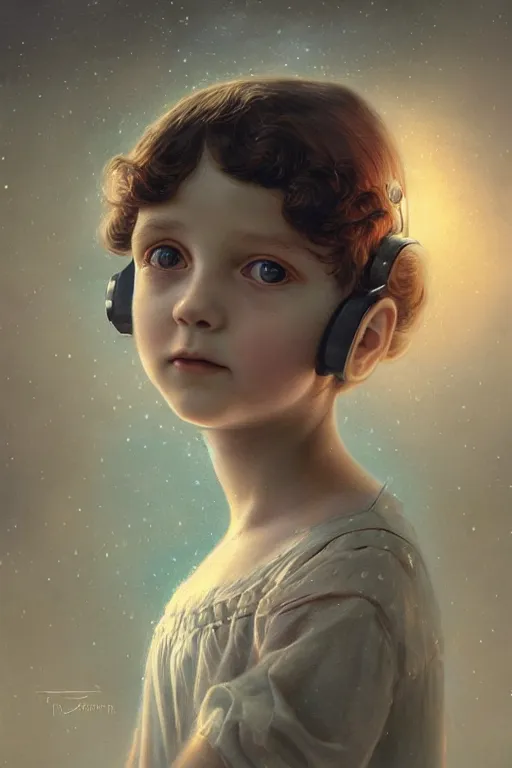 Prompt: a beautiful ultradetailed vintage photo of a child attached to a futuristic vr headset, by tom bagshaw and anna dittman, portrait, 2 4 mm lens, golden ratio composition, detailed face, studio photography, very detailed, humanoids, interconnected, artstation, 8 k, highly coherent