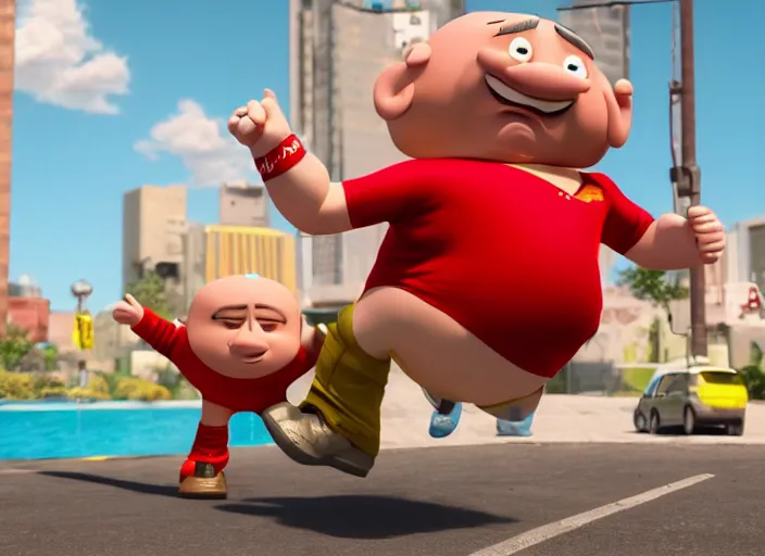 Prompt: photo of danny de vito dressed as captain underpants, 8 k, high definition, photo realistic, octane render