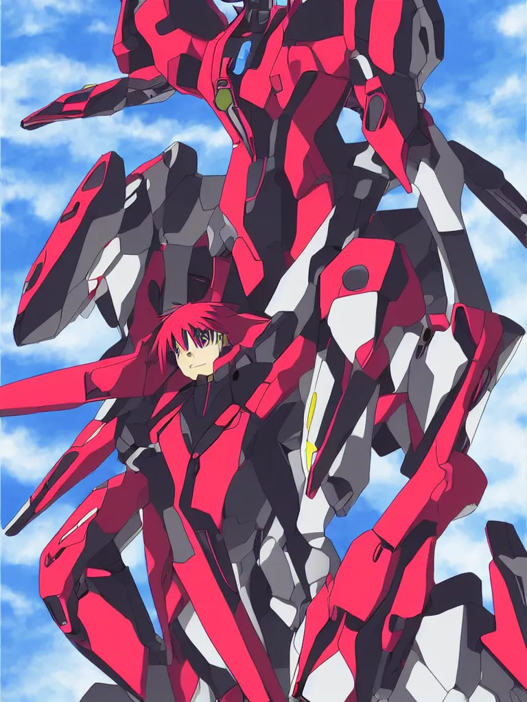 Image similar to illutration of an evangelion 0 2 unit made by bernie writghtson