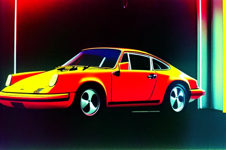 Image similar to designed by giorgetto giugiaro stylized poster of a single 9 1 1 concept, thick neon lights, ektachrome photograph, volumetric lighting, f 8 aperture, cinematic eastman 5 3 8 4 film