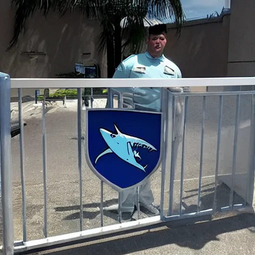 Image similar to shark security guard