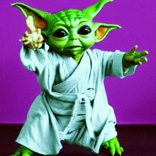 Prompt: baby yoda doing tai chi