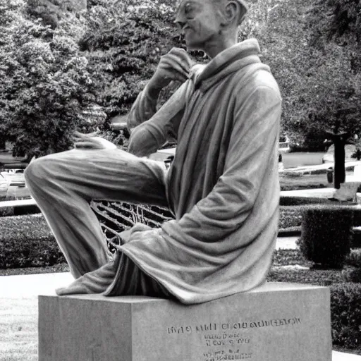 Prompt: a statue of calvin by bill watterson