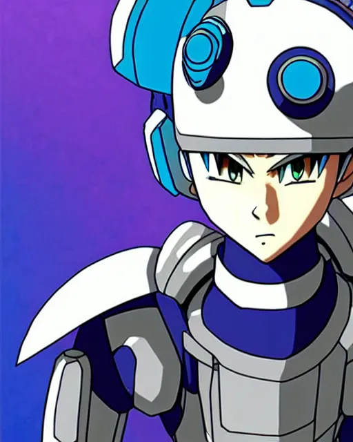 Prompt: beautiful cyberpunk anime boy spiked hair character megaman legends metal sharp armor award winning character design by studio ghibli