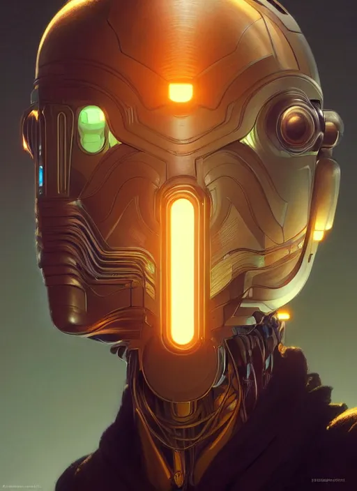 Prompt: profile! portrait of robot, sci - fi, tech wear, glowing lights!! intricate, elegant, highly detailed, digital painting, artstation, concept art, smooth, sharp focus, illustration, art by artgerm and greg rutkowski and alphonse mucha