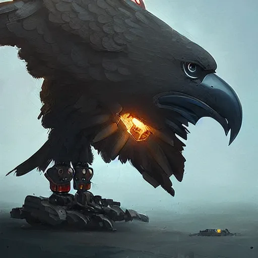 Image similar to robot eagle, Greg rutkowski, Trending artstation, cinematográfica, digital Art