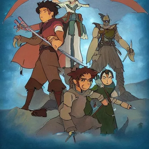 Image similar to dungeons and dragons, fantasy art, illustration, animated film, by studio ghibli