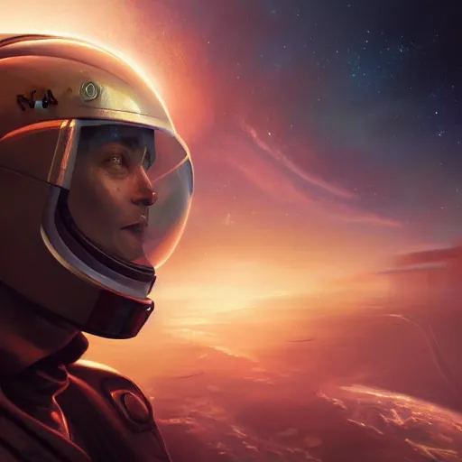 Image similar to portrait of elon musk as an astronaut, league of legends amazing splashscreen artwork, splash art, natural light, elegant, photorealistic facial features, intricate, fantasy, detailed face, atmospheric lighting, anamorphic lens flare, cinematic lighting, league of legends splash art, hd wallpaper, ultra high details by greg rutkowski