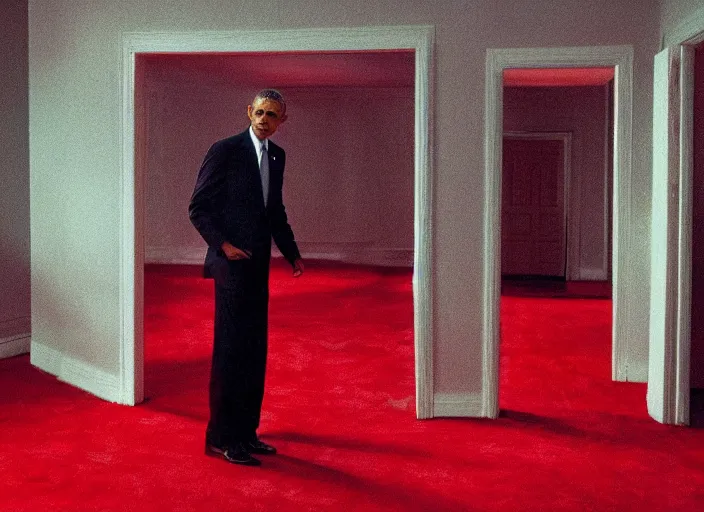 Prompt: Barack Obama in the red Room from Twin Peaks by David lynch