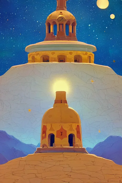 Image similar to glorious painted belltower of the sun and the lost stars, by Sylvain Sarrailh and Nicholas Roerich, dramatic cinematic lighting , beautiful colorful tilework, ornate architecture, smooth, sharp focus, extremely detailed