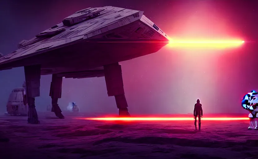 Image similar to the end, epic composition, beautiful lighting, hdr, artistic, cinematic design, by beeple and star wars