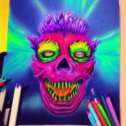 Image similar to pastel psychedelic monster hyperrealism