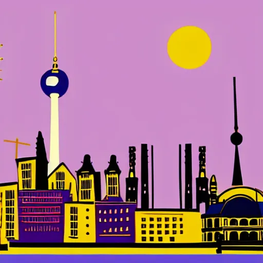 Prompt: Berlin skyline in the style of Pablo Picasso