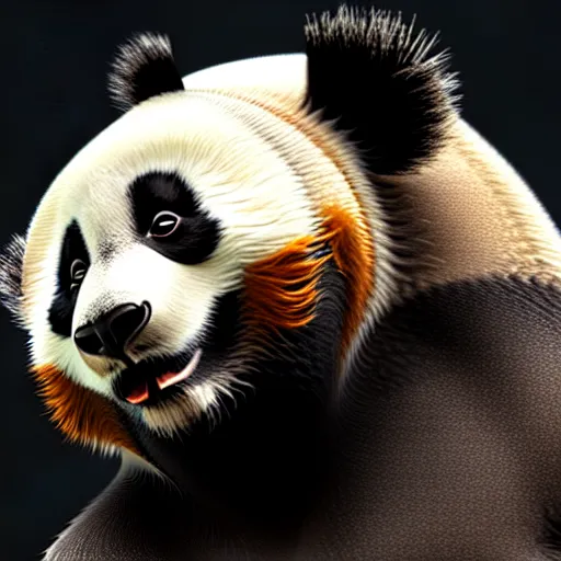 panda with it's head popping out of water : : by | Stable Diffusion ...