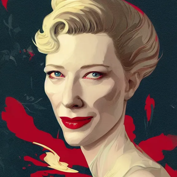 Image similar to cate blanchett, by Sachin Teng + Karol Bak + Rolf Armstrong