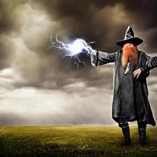 Image similar to Wizard casting a storm spell, photography