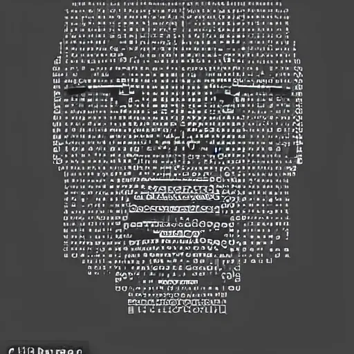 Image similar to charles darwin ascii art