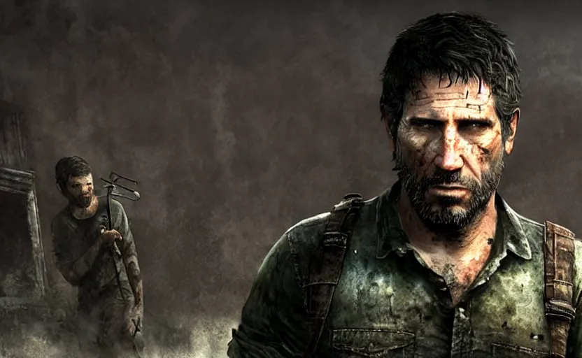 Prompt: a screenshot of trent reznor as joel in the last of us