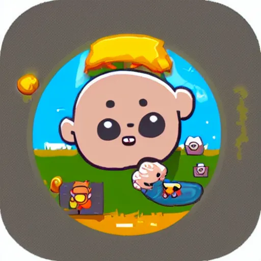 Image similar to cute sticker of baba videogame