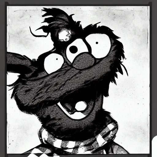 Image similar to grunge drawing of elmo