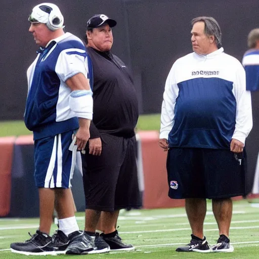 Prompt: a morbidly obese coach Belichick