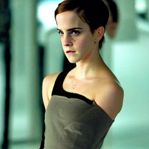 Prompt: Emma Watson as Trinity in Matrix