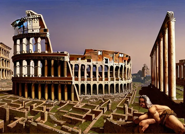 Prompt: ancient rome, matte painting, peter elson