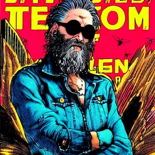 Image similar to ripped physique telekinesis alan moore disguised as a mosquito whilst wearing a denim jacket transmetropolitan neal adams darick robertson dave gibbons staedtler