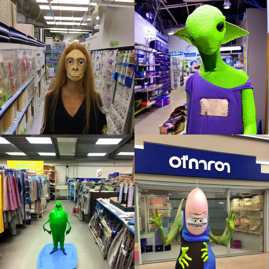 Prompt: Just one of the many otherworldy aliens in the backrooms of Bed Bath and Beyond