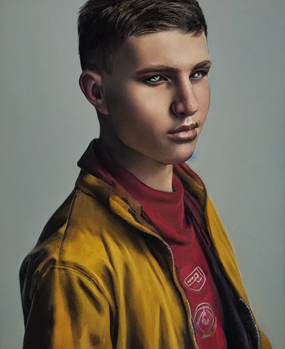 Image similar to heroic portrait of a young ukrainian man. art by denys tsiperko and bogdan rezunenko, hyperrealism