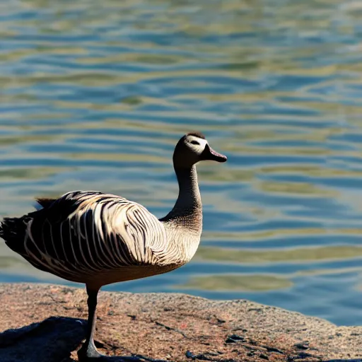 Prompt: a goose with ray bans