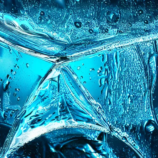 Image similar to water artwork manipulation inside the shape of a triangle, ray tracing, realistic water, focus, long shot, 8 k resolution, cinematic, frostbite 3 render, water art photoshop