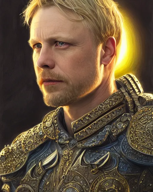 Prompt: arthur pendragon portrait, highly detailed, very intricate, cinematic lighting, closeup painted portrait, by donato giancola and rossdraws and magali villenueve, featured on artstation