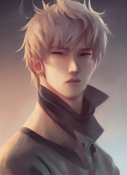 Prompt: detailed beautiful male character art, concept art, depth of field, on amino, by sakimichan patreon, wlop, weibo, byc. net, byc high quality art on artstation.