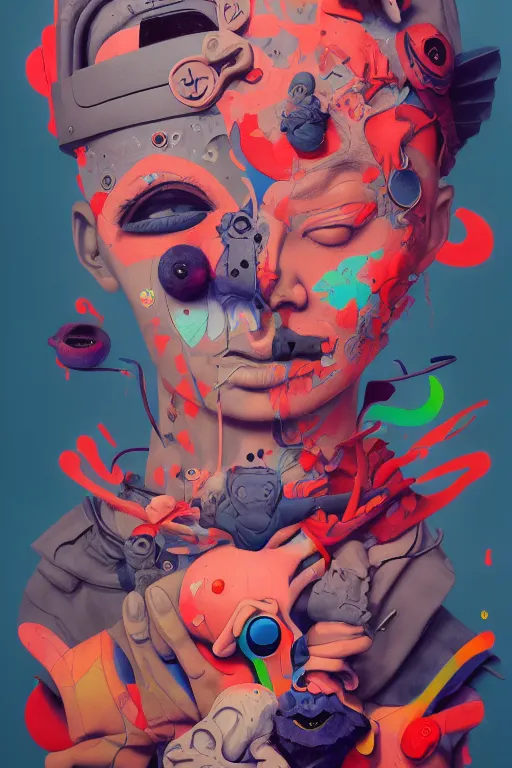 Image similar to mixed media, a brutalist designed, vivid colours, cryptic, mystical, pop surrealism by james jean, roby dwi antono, ross tran, steven kenny, paul neberra, ashley wood, atmospheric, trending on artstation. 8 k masterpiece