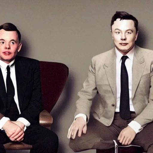 Image similar to alan turing sitting next to elon musk alan turing is with elon musk