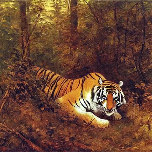 Image similar to a tiger in the forest, Pelton Lawrence Agnes