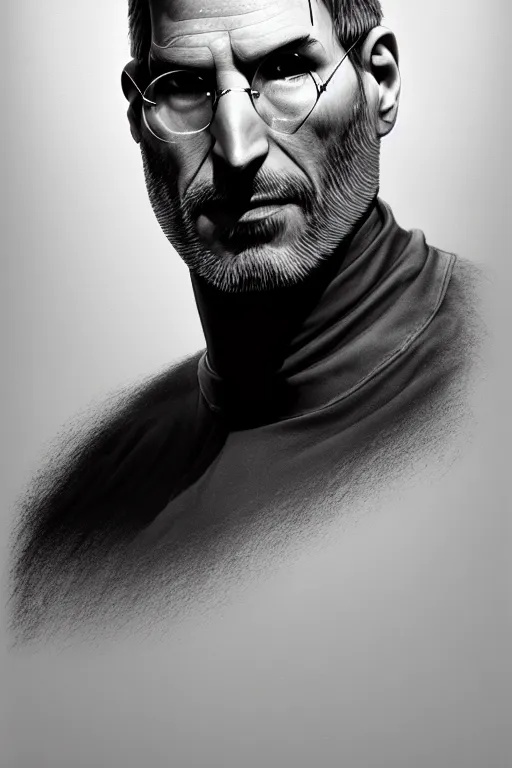 Prompt: portrait of steve jobs posing while stopming on a windows pc ultra realistic illustration, a hulking herculean gigachad, bulging muscles, intricate, highly detailed, digital painting, artstation, radiant light, caustics, war hero, concept art, smooth, sharp focus, by gaston bussiere, bayard wu, giger, maxim verehin