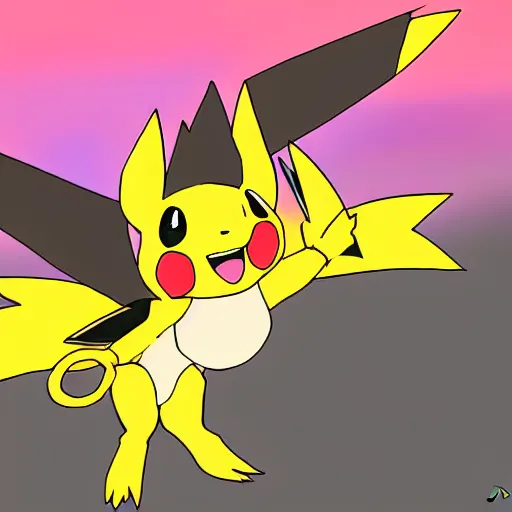 Image similar to pichu ( pokemon ) defeats charizard, digital art by jazza
