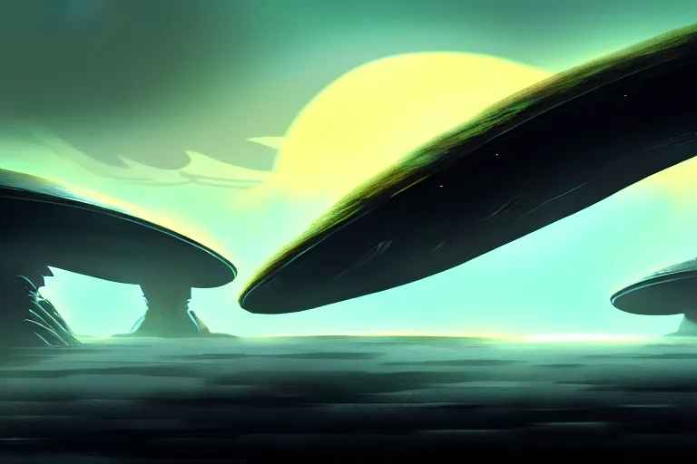 Image similar to cinematic surface of an alien planet, concept art trending on artstation,