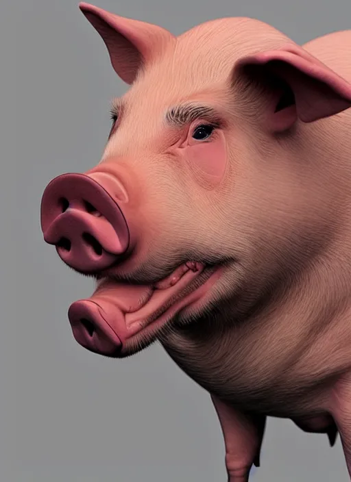 Prompt: a pig fused with a dog, hyperdetailed, artstation, cgsociety, 8 k