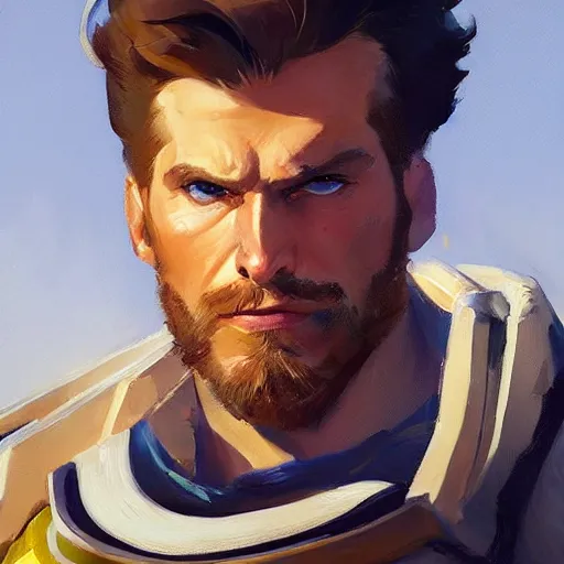 Prompt: greg manchess portrait painting of alex murphy as overwatch character, 8 0 ies aesthetic, medium shot, asymmetrical, profile picture, organic painting, sunny day, matte painting, bold shapes, hard edges, street art, trending on artstation, by huang guangjian and gil elvgren and sachin teng