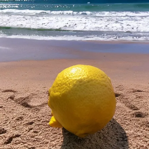 Image similar to lemon relaxing on the beach