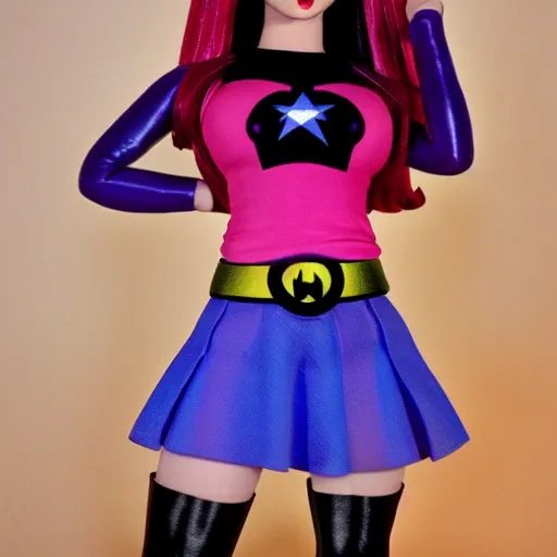 Prompt: dc comics starfire raven miniskirts