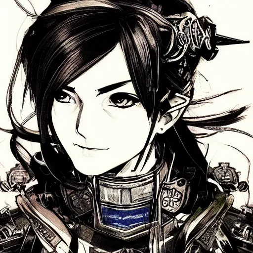 Image similar to beautiful portrait of a female minion wearing a fancy naval uniform, concept art by yoji shinkawa, felt tip pen, intricate detail, sharp focus, illustration