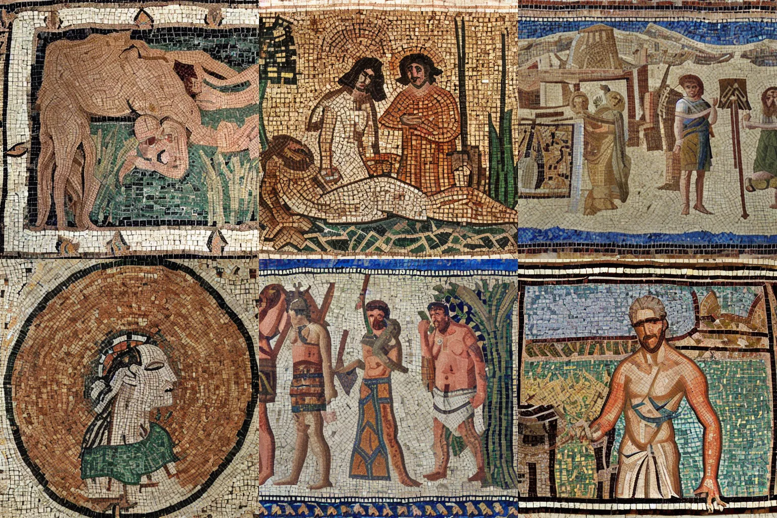 Prompt: roman mosaic of my summer of aestivation